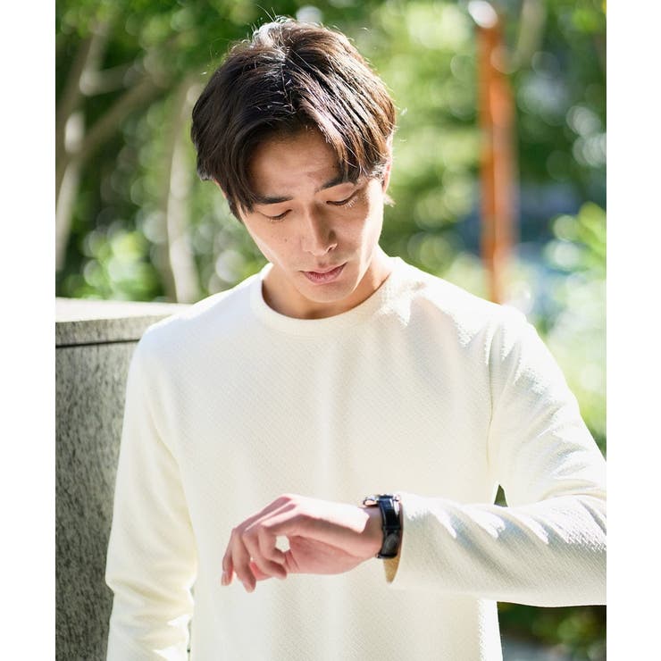 バスケットジャカードクルーネックスマートTシャツ | a.v.v【MEN】 | 詳細画像28 