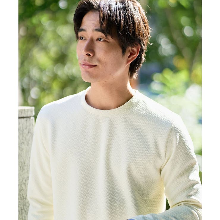 バスケットジャカードクルーネックスマートTシャツ | a.v.v【MEN】 | 詳細画像29 