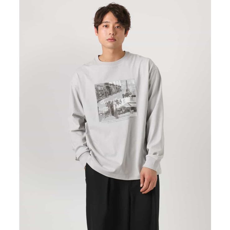 【コットン100％】PARISフォトプリントワイドシルエットロングTシャツ | a.v.v【MEN】 | 詳細画像14 
