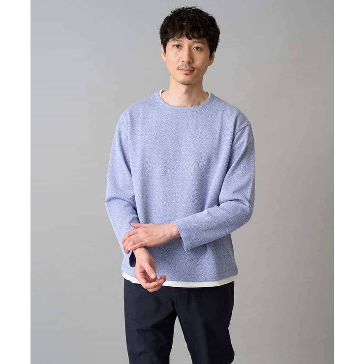 【イージーケア 洗濯機で洗える 毛玉になりにくい】変形ヘリンボンフェイクレイヤー… | a.v.v【MEN】 | 詳細画像12 