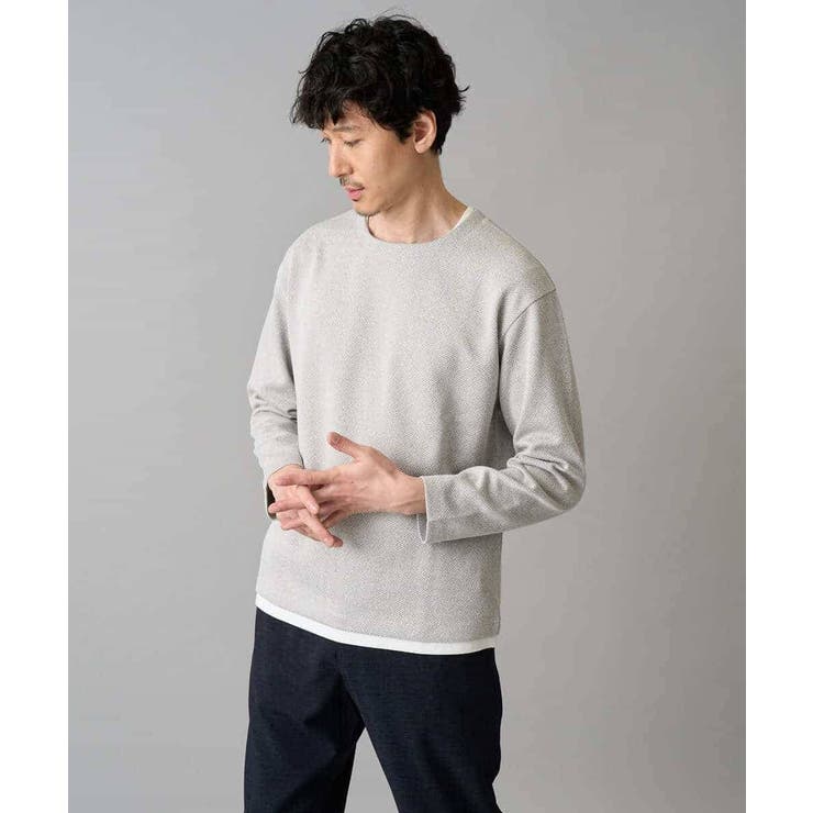 【イージーケア 洗濯機で洗える 毛玉になりにくい】変形ヘリンボンフェイクレイヤー… | a.v.v【MEN】 | 詳細画像19 