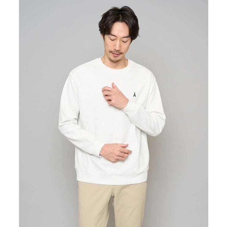 ライトグレー | 【イージーケア 洗濯機で洗える 毛玉になりにくい】アゼダブルフェイス1ポイント刺… | a.v.v【MEN】