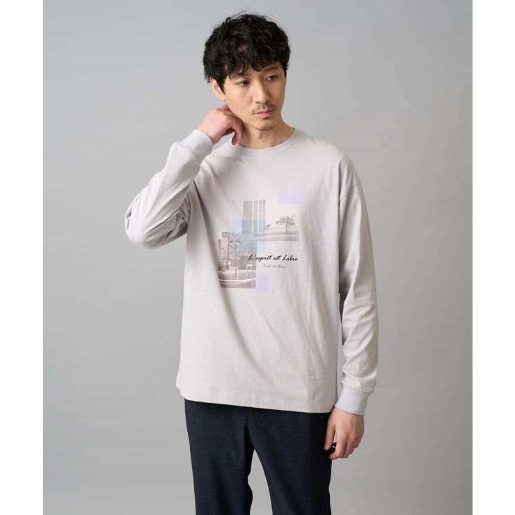 ライトグレー | フォトプリントワイドシルエットカットソー | a.v.v【MEN】