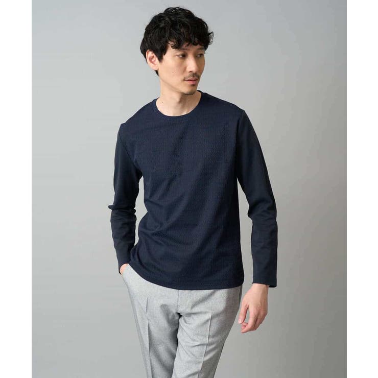 【スマート/イージーケア/洗濯機で洗える/毛玉になりにくい】オーバルジャガード | a.v.v【MEN】 | 詳細画像1 