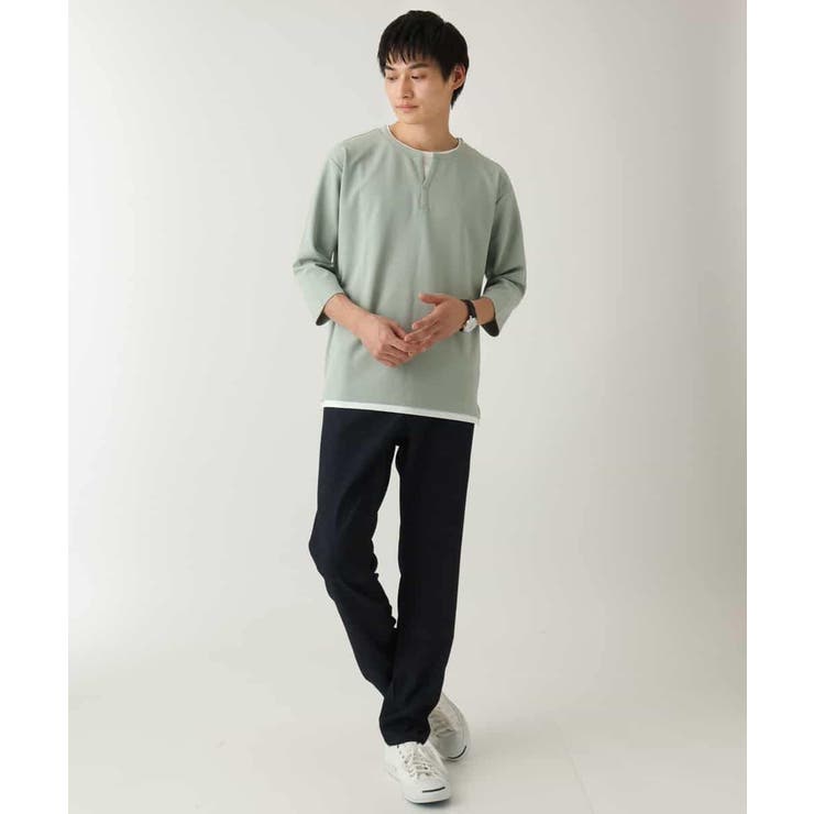 【イージーケア/接触冷感】梨地フェイクレイヤードカットソー | a.v.v【MEN】 | 詳細画像14 