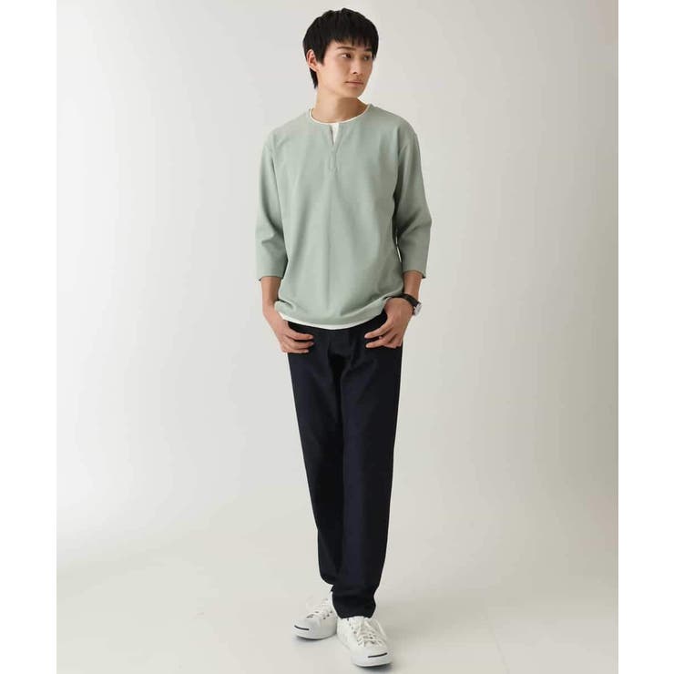 【イージーケア/接触冷感】梨地フェイクレイヤードカットソー | a.v.v【MEN】 | 詳細画像15 