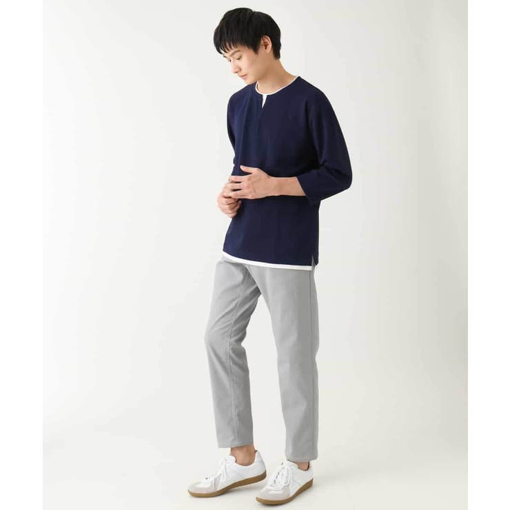 【イージーケア/接触冷感】梨地フェイクレイヤードカットソー | a.v.v【MEN】 | 詳細画像19 