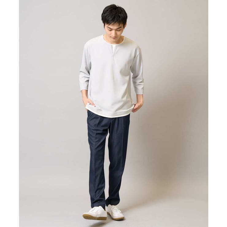 【イージーケア/接触冷感】梨地フェイクレイヤードカットソー | a.v.v【MEN】 | 詳細画像20 