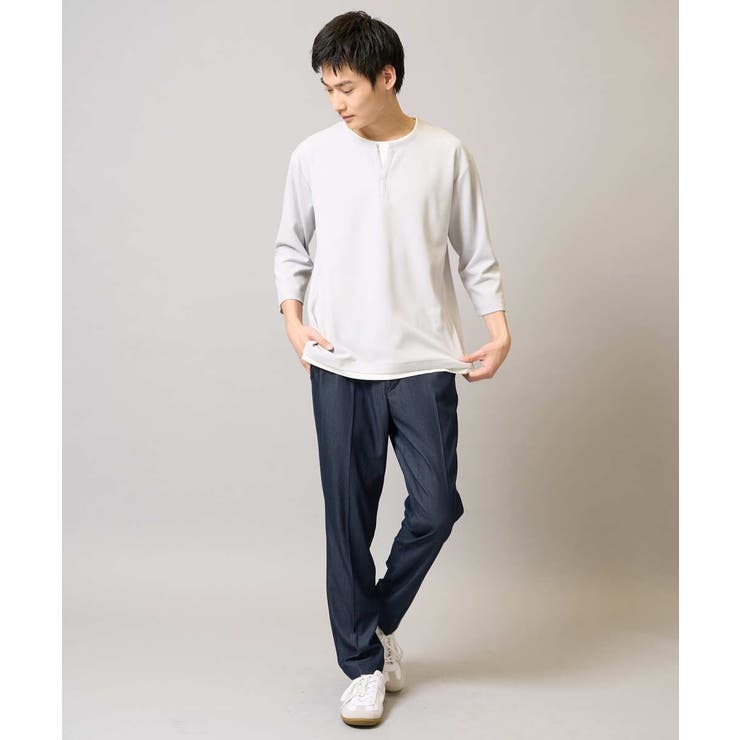 【イージーケア/接触冷感】梨地フェイクレイヤードカットソー | a.v.v【MEN】 | 詳細画像21 