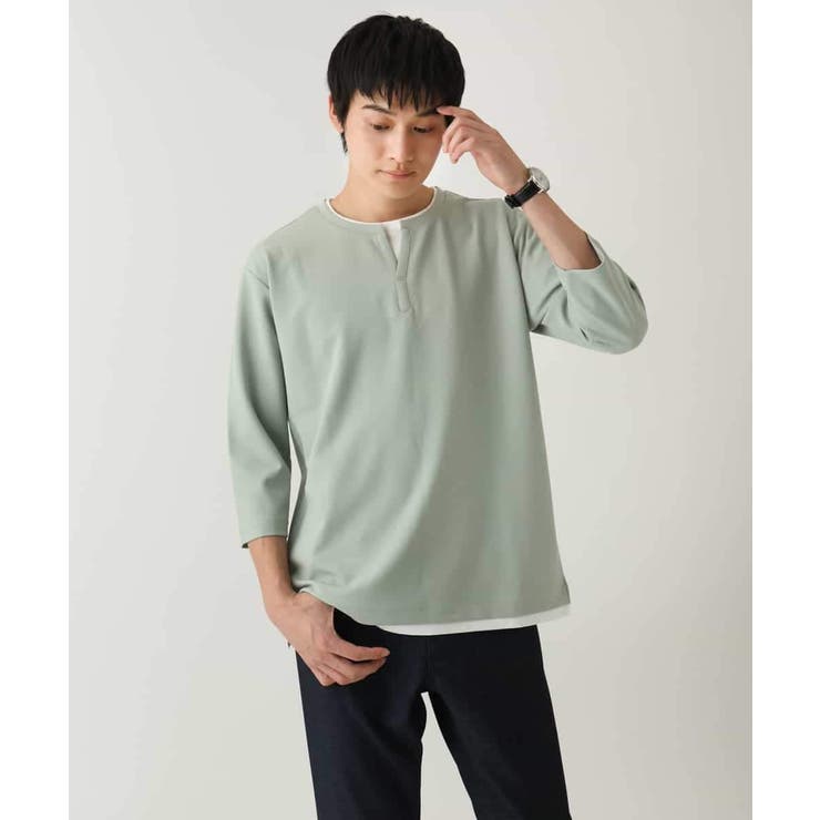 【イージーケア/接触冷感】梨地フェイクレイヤードカットソー | a.v.v【MEN】 | 詳細画像24 