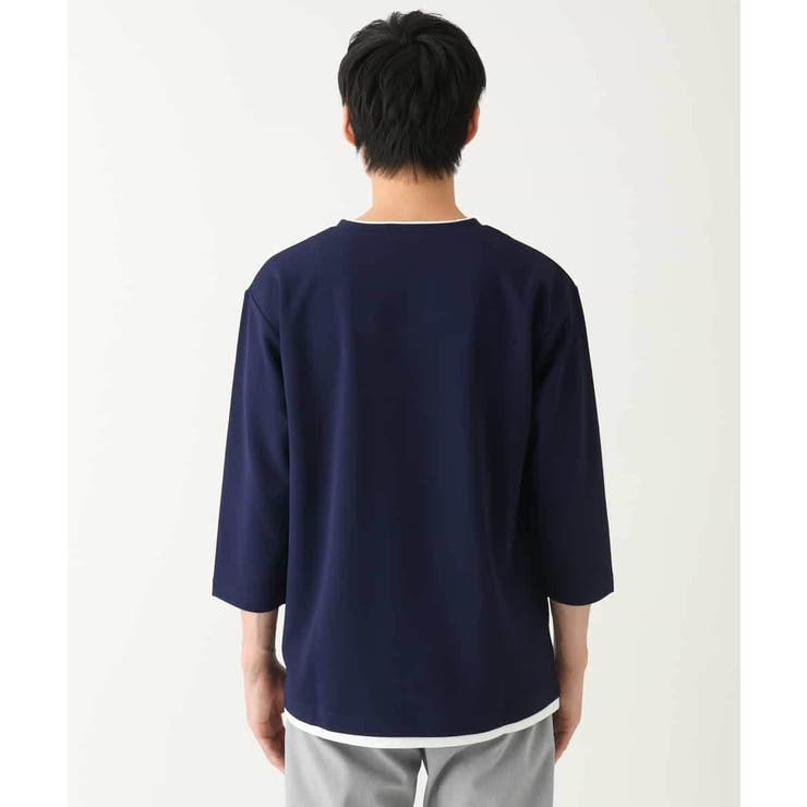 【イージーケア/接触冷感】梨地フェイクレイヤードカットソー | a.v.v【MEN】 | 詳細画像7 