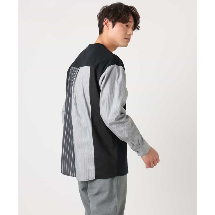 ハーフジップバックシャン切替クルーネックカットソー(デザテクシリーズ） | a.v.v【MEN】 | 詳細画像10 