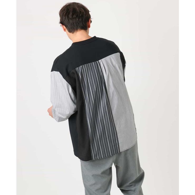 ハーフジップバックシャン切替クルーネックカットソー(デザテクシリーズ） | a.v.v【MEN】 | 詳細画像12 