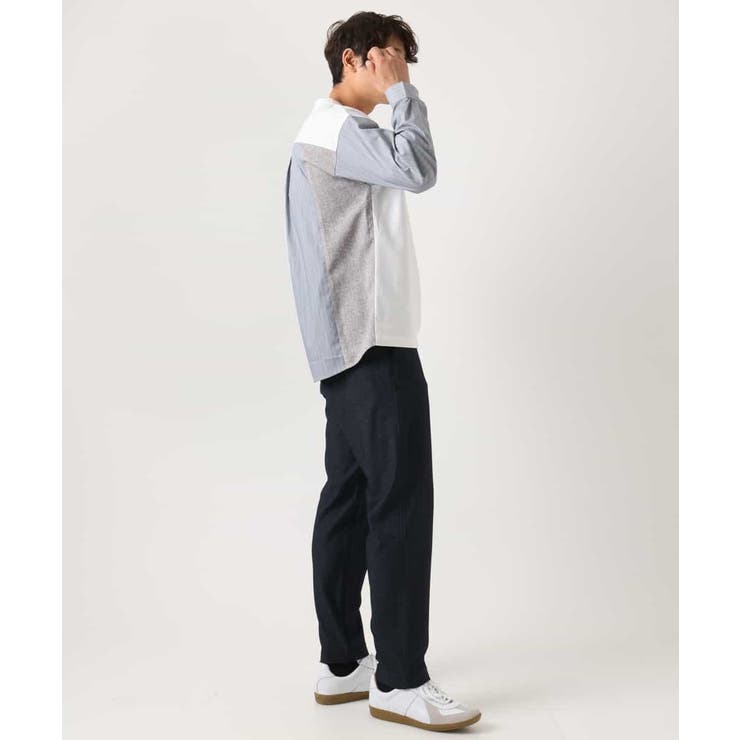 ハーフジップバックシャン切替クルーネックカットソー(デザテクシリーズ） | a.v.v【MEN】 | 詳細画像4 