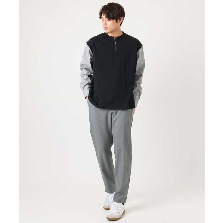 ハーフジップバックシャン切替クルーネックカットソー(デザテクシリーズ） | a.v.v【MEN】 | 詳細画像8 