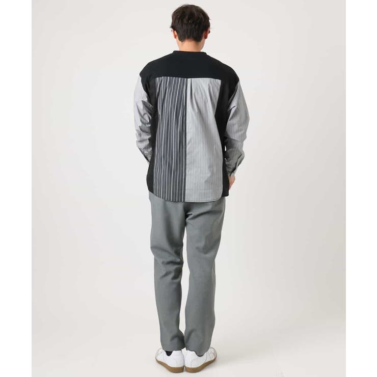 ハーフジップバックシャン切替クルーネックカットソー(デザテクシリーズ） | a.v.v【MEN】 | 詳細画像9 