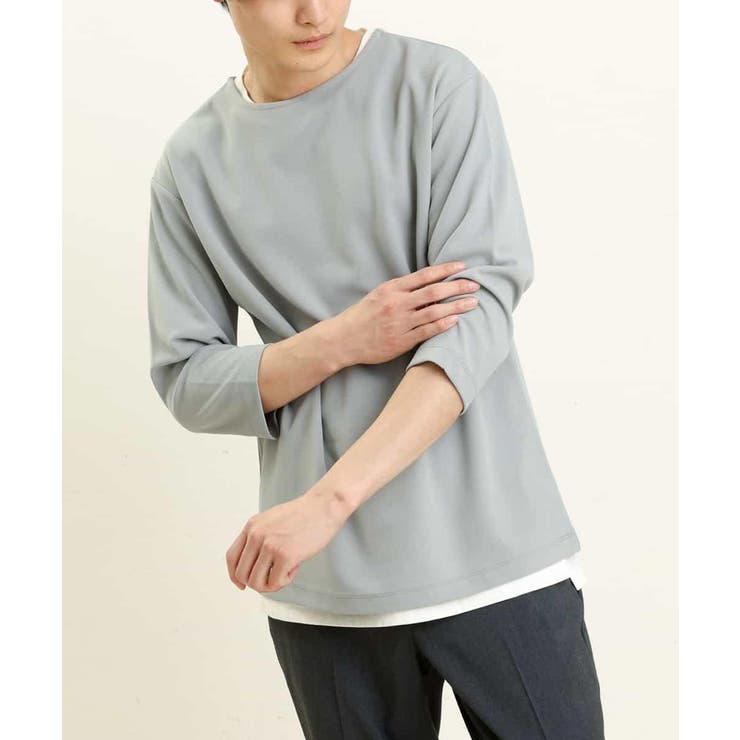 S-XXL/2SET】梨地レイヤードカットソー[WEB限定サイズ][品番