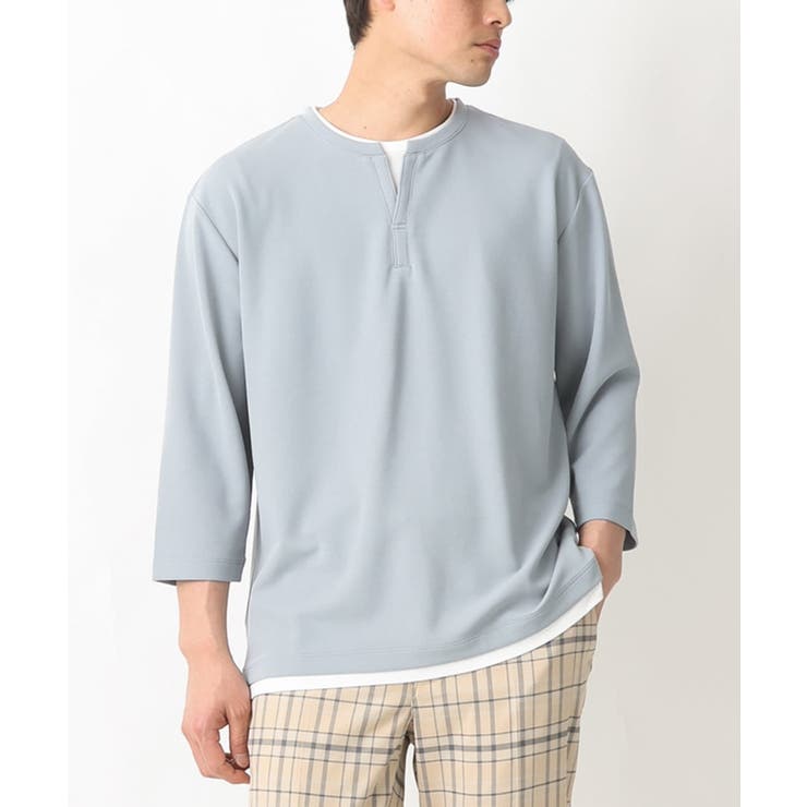 【新作/涼感】梨地フェイクレイヤードカットソー(Good Teeシリーズ） | a.v.v【MEN】 | 詳細画像1 