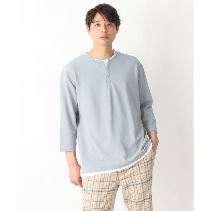 【新作/涼感】梨地フェイクレイヤードカットソー(Good Teeシリーズ） | a.v.v【MEN】 | 詳細画像14 