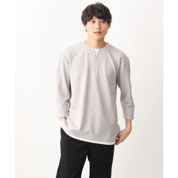 【新作/涼感】梨地フェイクレイヤードカットソー(Good Teeシリーズ） | a.v.v【MEN】 | 詳細画像15 