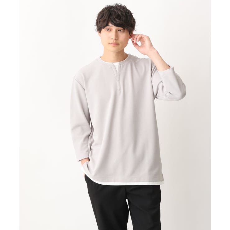 【新作/涼感】梨地フェイクレイヤードカットソー(Good Teeシリーズ） | a.v.v【MEN】 | 詳細画像16 