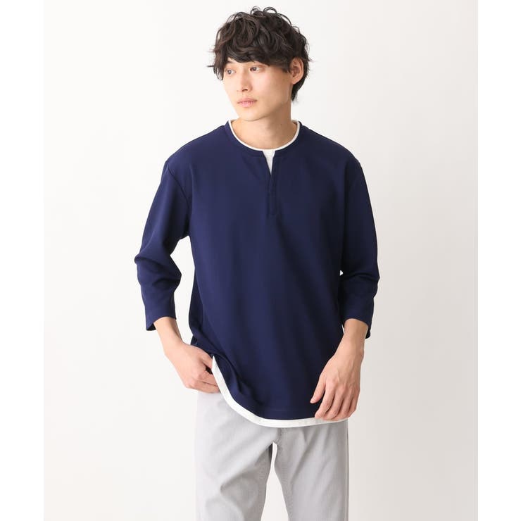 【新作/涼感】梨地フェイクレイヤードカットソー(Good Teeシリーズ） | a.v.v【MEN】 | 詳細画像17 