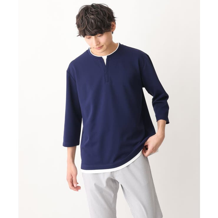 新作/涼感】梨地フェイクレイヤードカットソー(Good Teeシリーズ