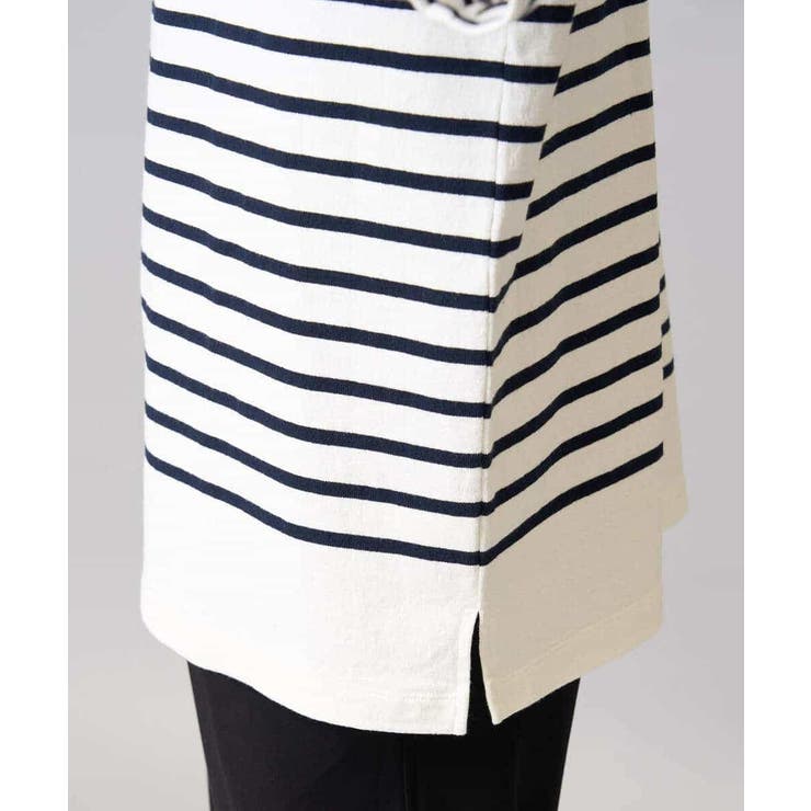 【綿100％】ボーダーワイドシルエット五分袖カットソー | a.v.v【MEN】 | 詳細画像18 