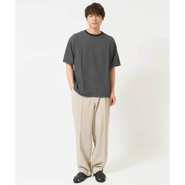 【接触冷感】細ボーダーセミワイドシルエットカットソー | a.v.v【MEN】 | 詳細画像15 