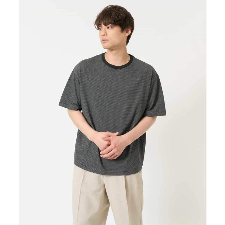 【接触冷感】細ボーダーセミワイドシルエットカットソー | a.v.v【MEN】 | 詳細画像26 