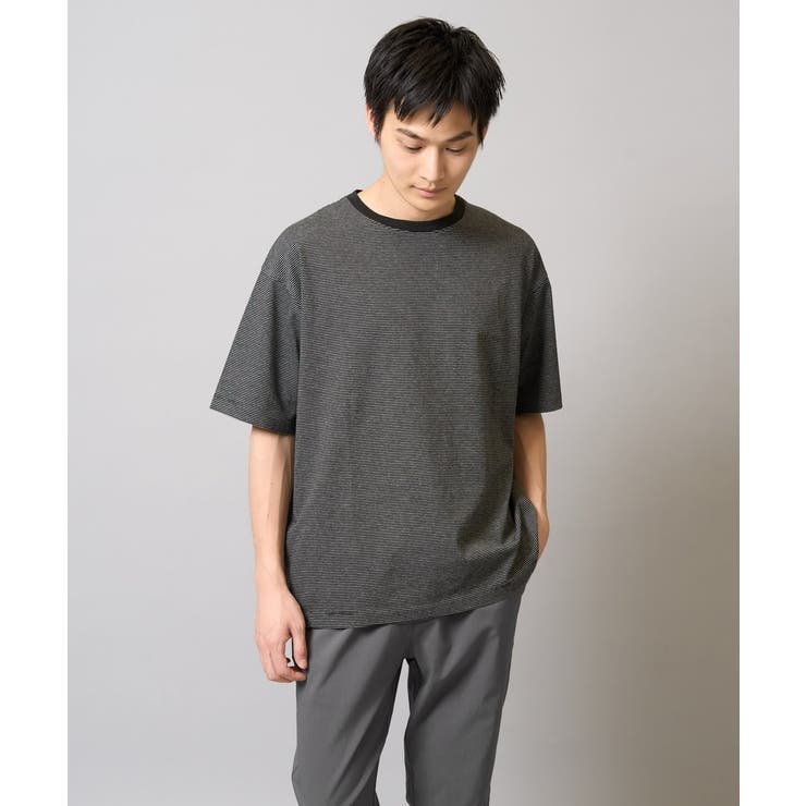 【接触冷感】細ボーダーセミワイドシルエットカットソー | a.v.v【MEN】 | 詳細画像29 