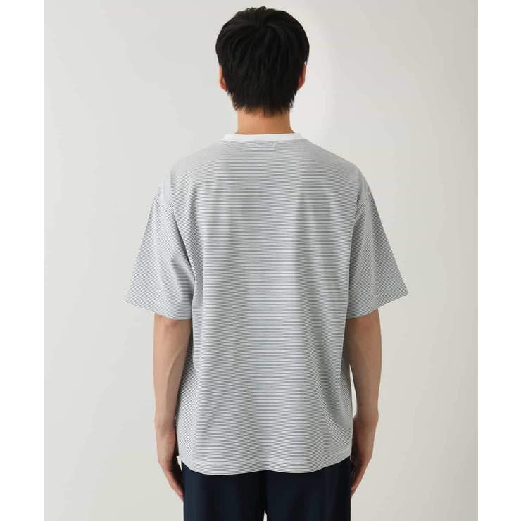 【接触冷感】細ボーダーセミワイドシルエットカットソー | a.v.v【MEN】 | 詳細画像34 