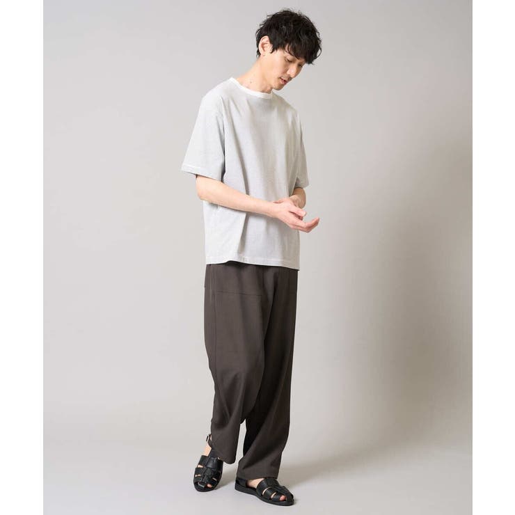 【接触冷感】細ボーダーセミワイドシルエットカットソー | a.v.v【MEN】 | 詳細画像4 