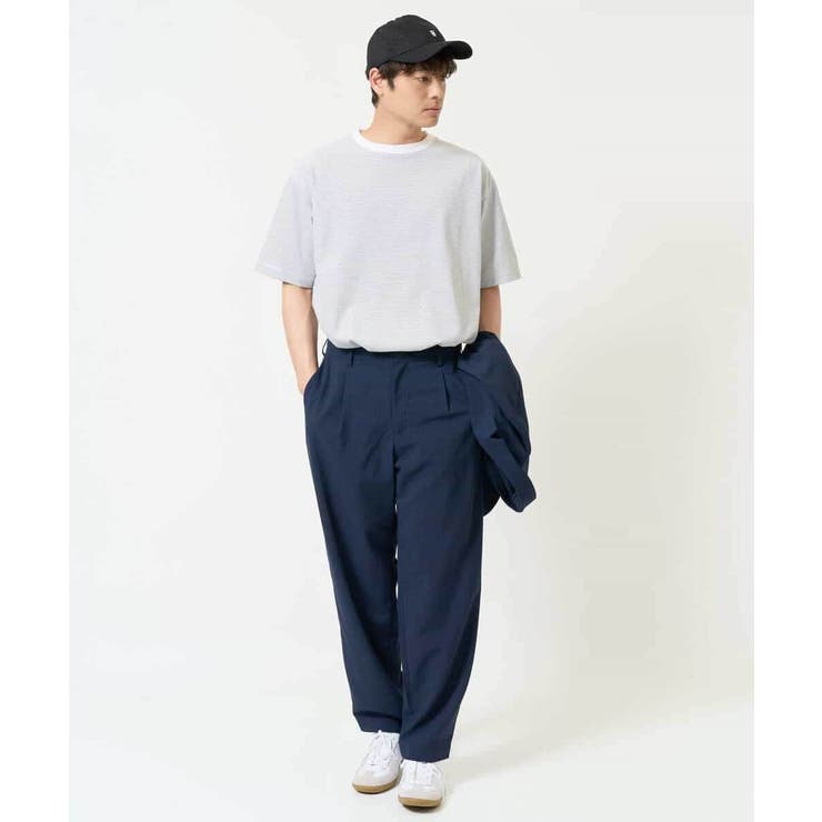 【接触冷感】細ボーダーセミワイドシルエットカットソー | a.v.v【MEN】 | 詳細画像5 