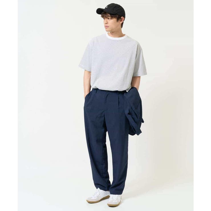 【接触冷感】細ボーダーセミワイドシルエットカットソー | a.v.v【MEN】 | 詳細画像6 