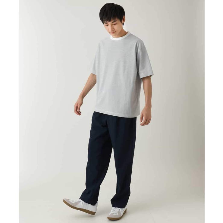 【接触冷感】細ボーダーセミワイドシルエットカットソー | a.v.v【MEN】 | 詳細画像9 