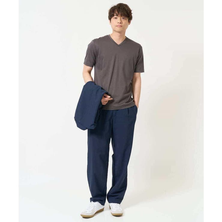 【接触冷感/UVカット/毛玉になりにくい】シルケットスムースVネックカットソー | a.v.v【MEN】 | 詳細画像10 