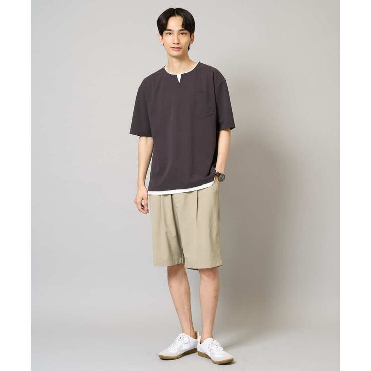 【速乾/接触冷感】梨地フェイクレイヤードカットソー | a.v.v【MEN】 | 詳細画像14 