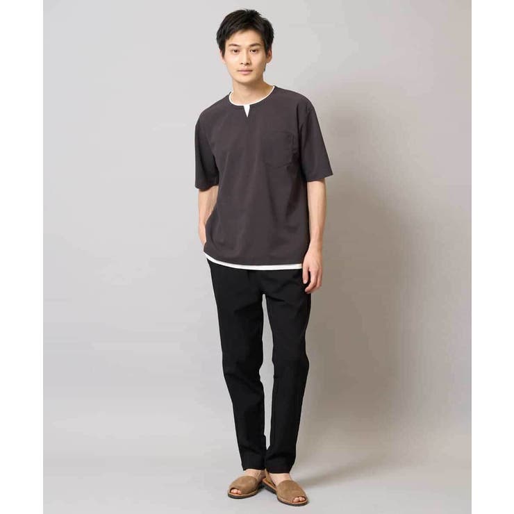 【速乾/接触冷感】梨地フェイクレイヤードカットソー | a.v.v【MEN】 | 詳細画像16 