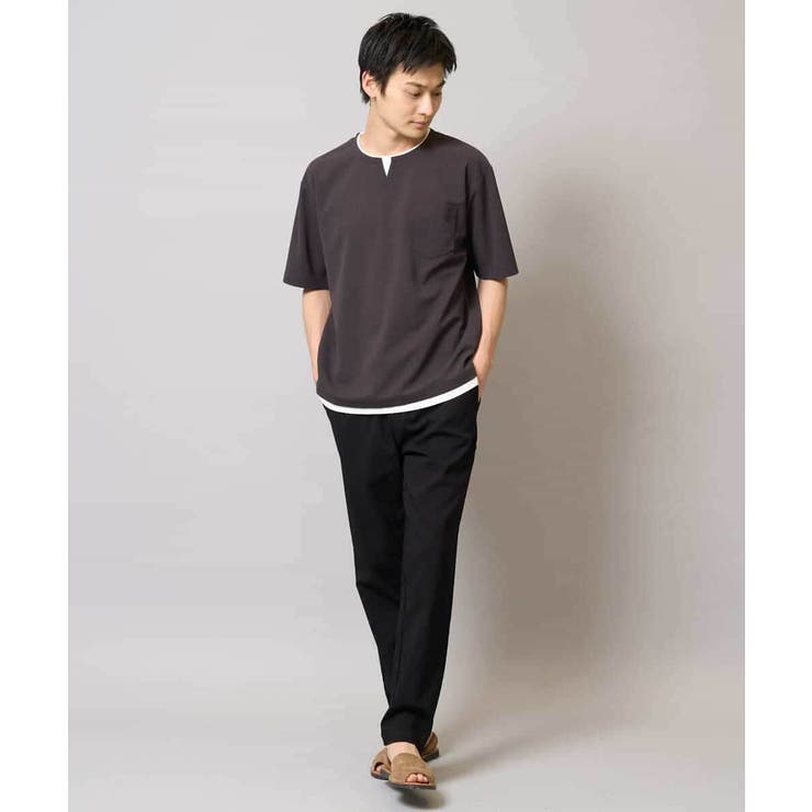 【速乾/接触冷感】梨地フェイクレイヤードカットソー | a.v.v【MEN】 | 詳細画像18 