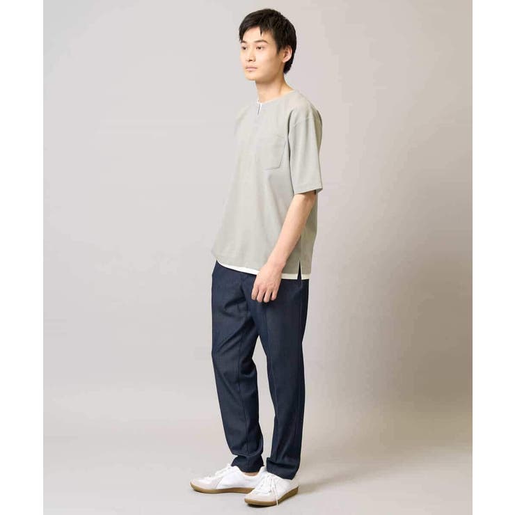 【速乾/接触冷感】梨地フェイクレイヤードカットソー | a.v.v【MEN】 | 詳細画像9 