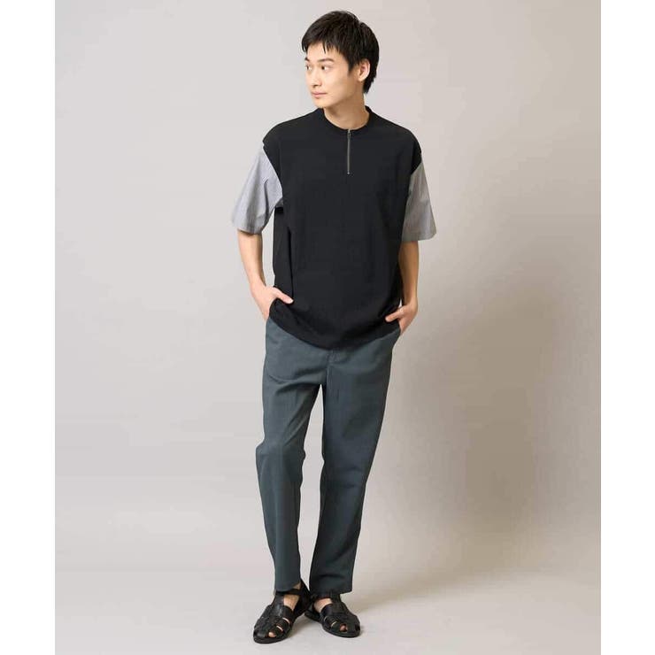 【マシンウォッシャブル】ハーフジップバックシャン切替カットソー | a.v.v【MEN】 | 詳細画像10 