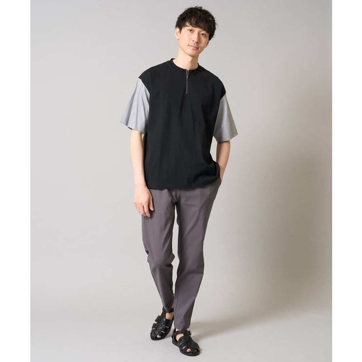 【マシンウォッシャブル】ハーフジップバックシャン切替カットソー | a.v.v【MEN】 | 詳細画像11 