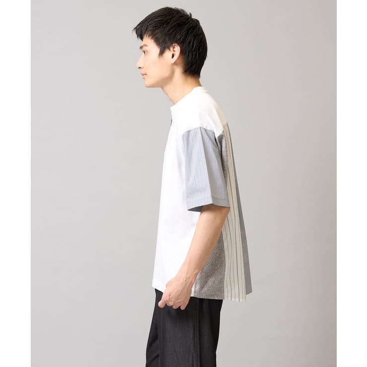 【マシンウォッシャブル】ハーフジップバックシャン切替カットソー | a.v.v【MEN】 | 詳細画像15 