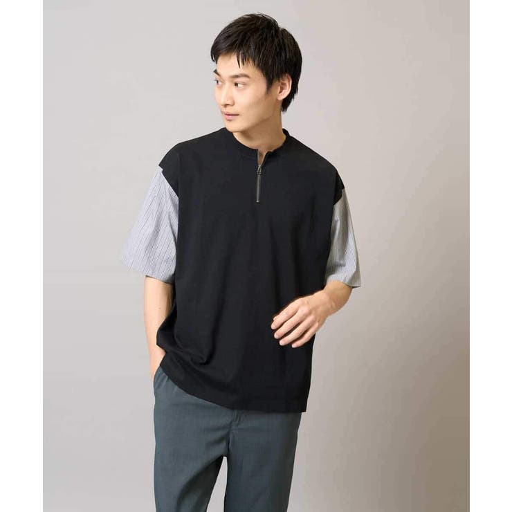 【マシンウォッシャブル】ハーフジップバックシャン切替カットソー | a.v.v【MEN】 | 詳細画像17 