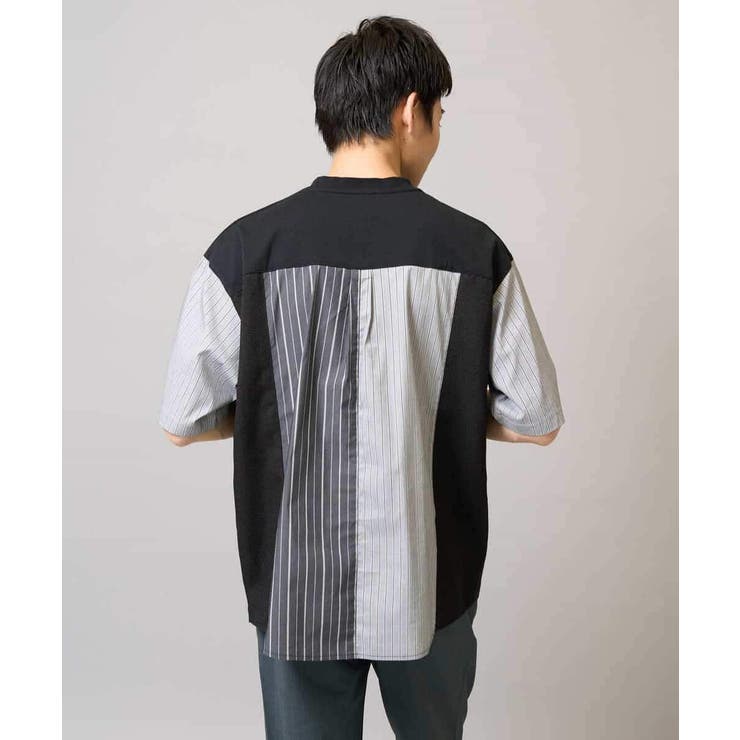 【マシンウォッシャブル】ハーフジップバックシャン切替カットソー | a.v.v【MEN】 | 詳細画像18 