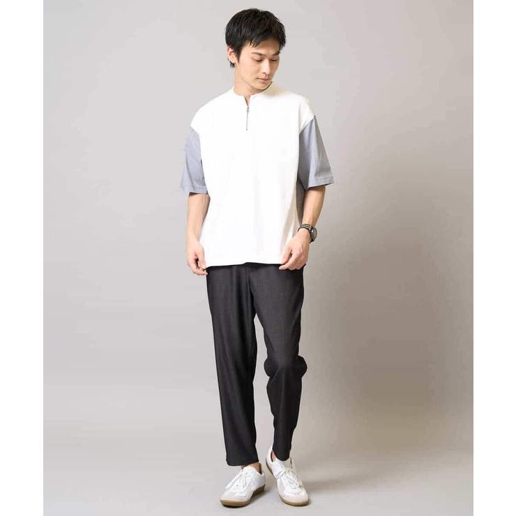 【マシンウォッシャブル】ハーフジップバックシャン切替カットソー | a.v.v【MEN】 | 詳細画像2 