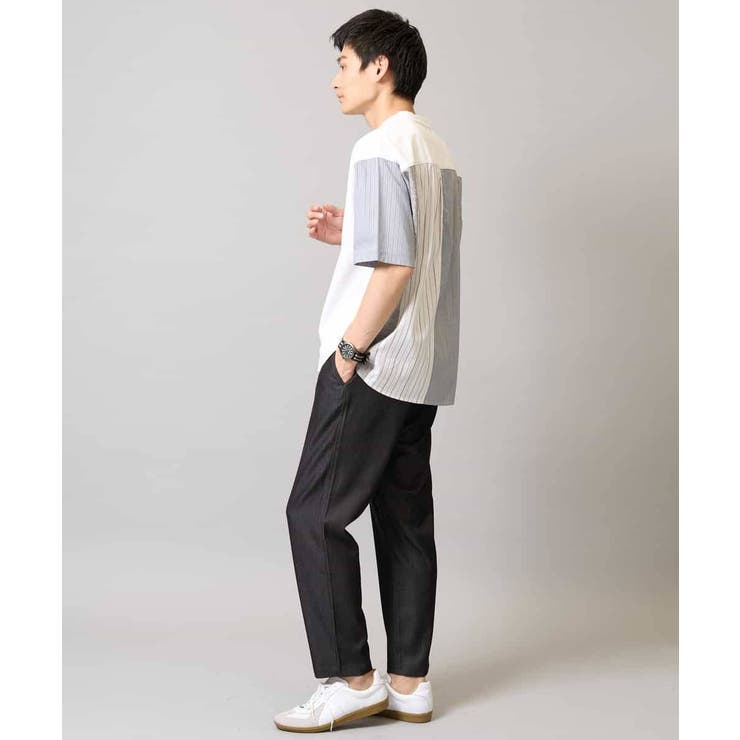 【マシンウォッシャブル】ハーフジップバックシャン切替カットソー | a.v.v【MEN】 | 詳細画像4 