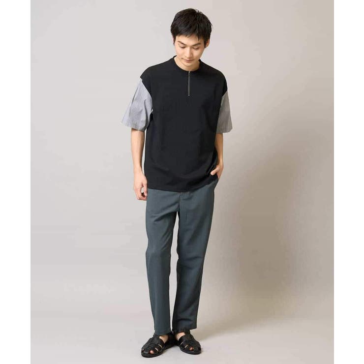 【マシンウォッシャブル】ハーフジップバックシャン切替カットソー | a.v.v【MEN】 | 詳細画像9 