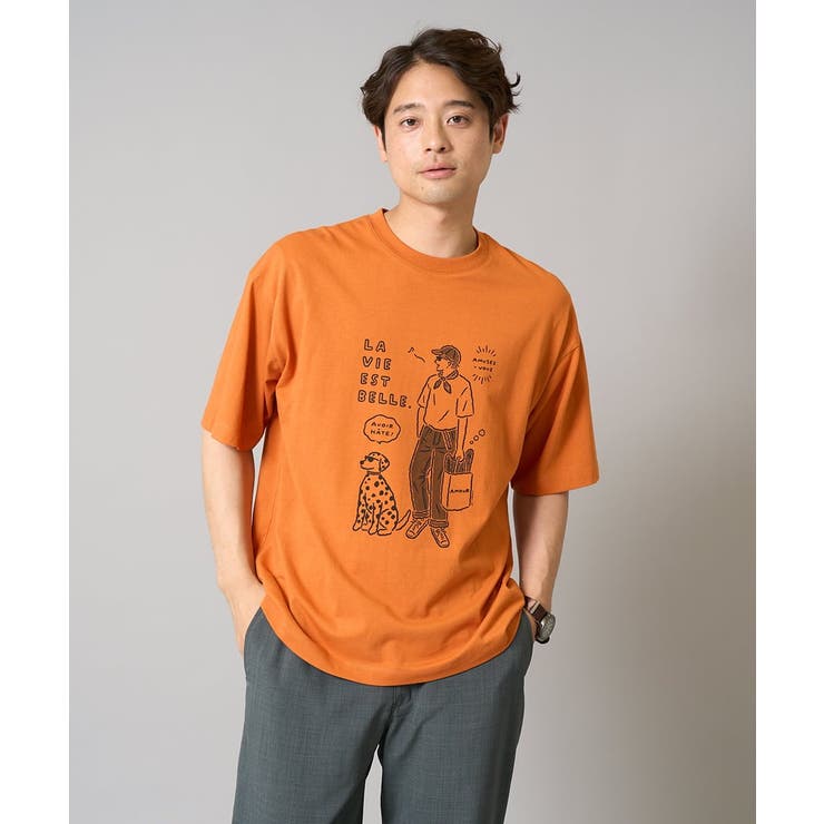 イラストレーターコラボプリンワイドシルエットカットソー | a.v.v【MEN】 | 詳細画像1 